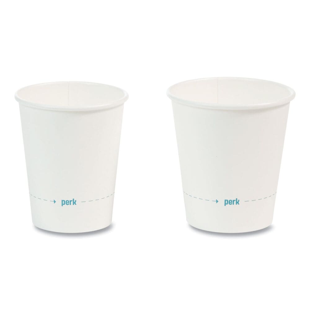 White Paper Hot Cups, 10 oz, 50/Pack - Image 2