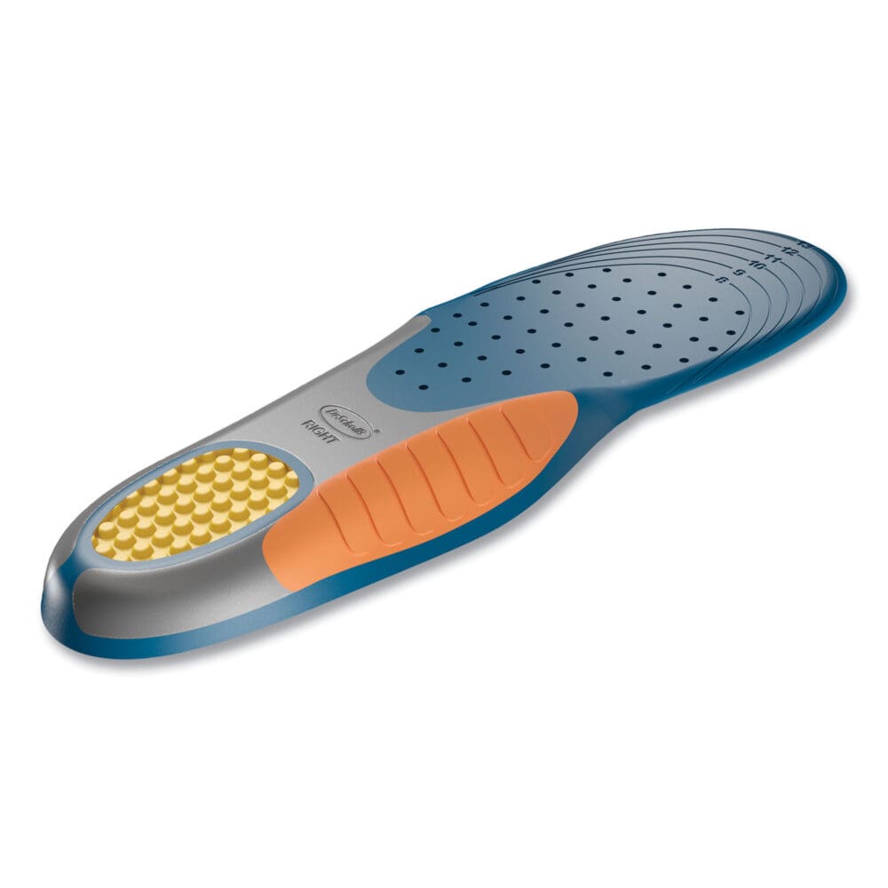 Pain Relief Orthotic Heavy Duty Support Insoles, Men Sizes 8 to 14, Gray/Blue/Orange/Yellow, Pair - Image 3