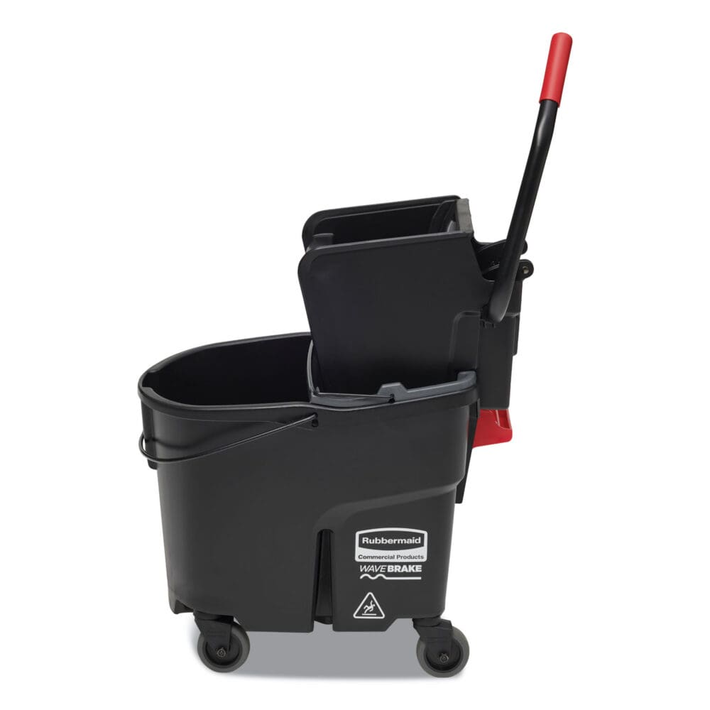 WaveBrake 2.0 Bucket/Wringer Combos, Side-Press, 35 qt, Plastic, Black - Image 2