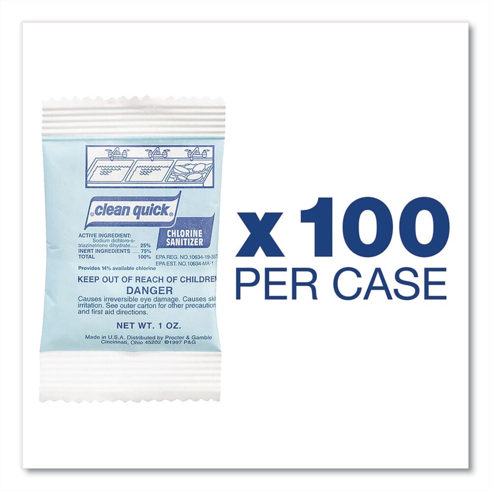 Powdered Chlorine-Based Sanitizer, 1oz Packet, 100/Carton - Image 4