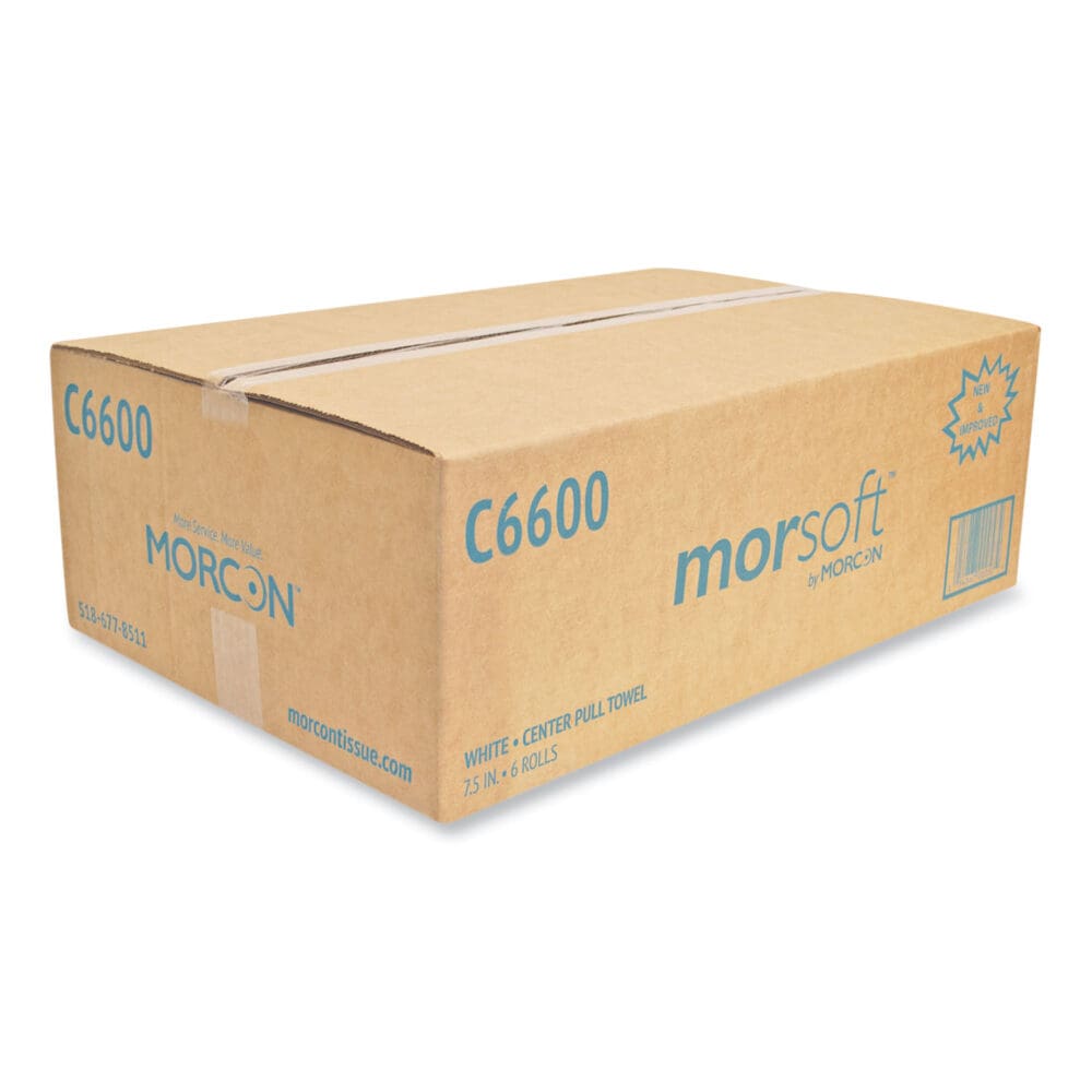 Morsoft Center-Pull Roll Towels, 2-Ply, 6.9" dia, White, 600 Sheets/Roll, 6 Rolls/Carton - Image 6