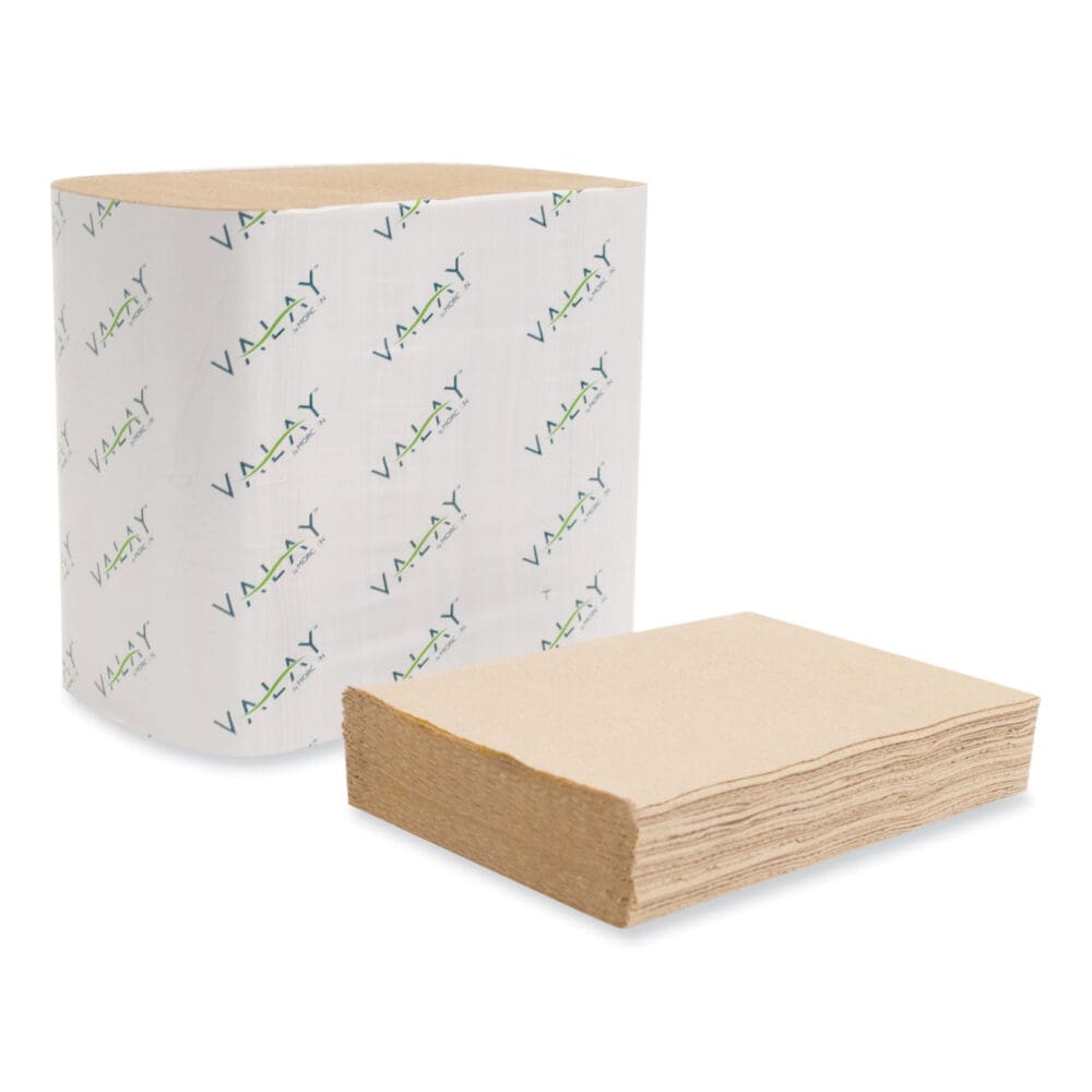 Valay Interfolded Napkins, 1-Ply, 6.3 x 8.85, Kraft, 6,000/Carton - Image 5