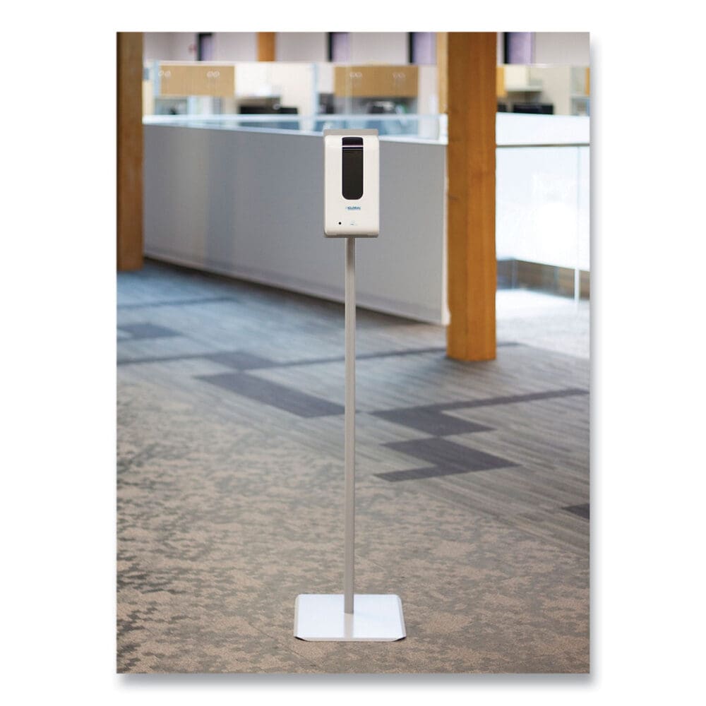 Hand Sanitizer Station Stand, 12 x 16 x 54, Silver - Image 4