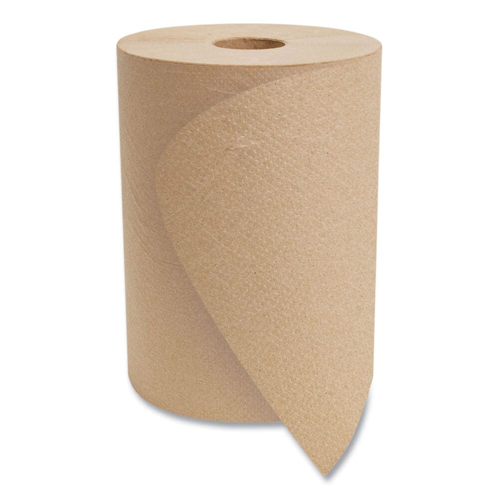 10 Inch Roll Towels, 1-Ply, 10" x 800 ft, Kraft, 6 Rolls/Carton - Image 5