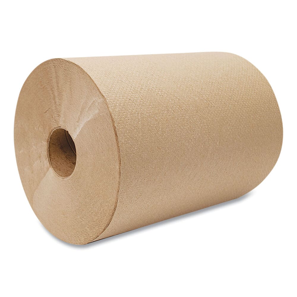 10 Inch Roll Towels, 1-Ply, 10" x 800 ft, Kraft, 6 Rolls/Carton - Image 4
