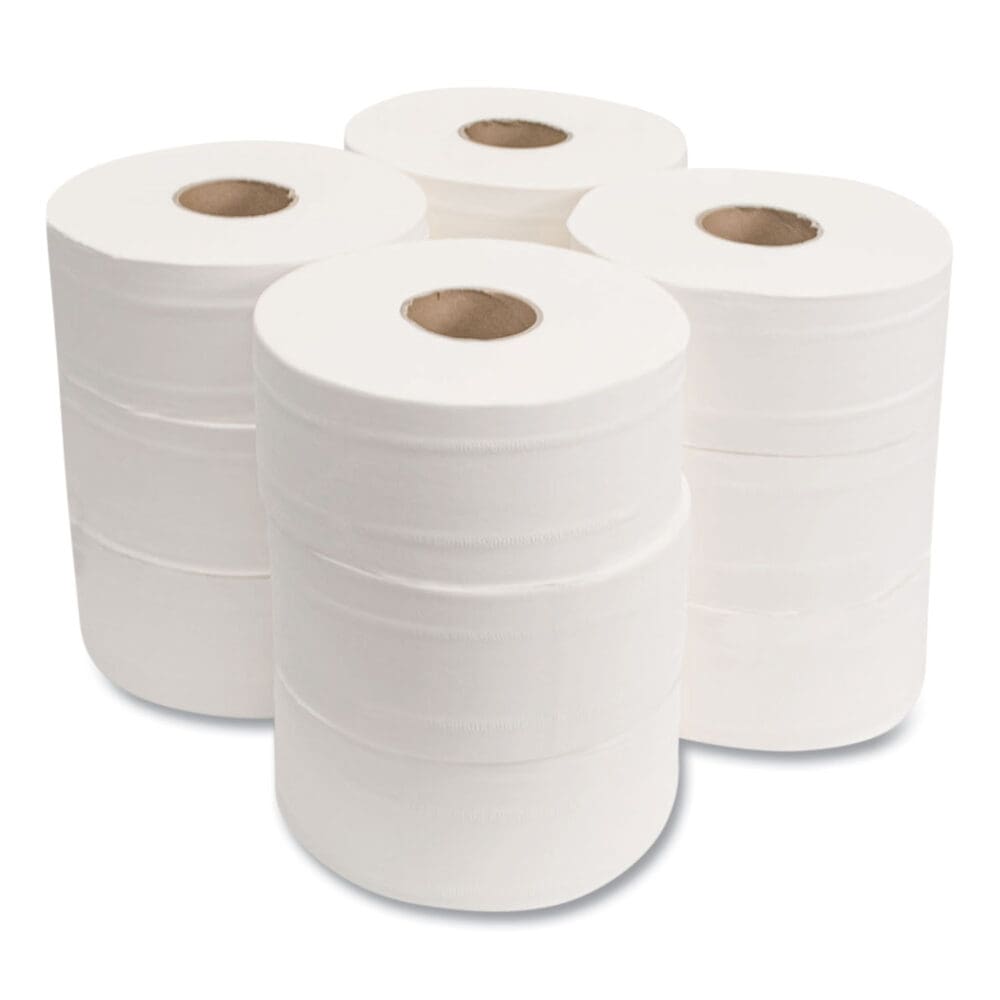 Valay Mini Jumbo Bath Tissue, Septic Safe, 2-Ply, White, 750 ft, 12 Rolls/Carton - Image 3