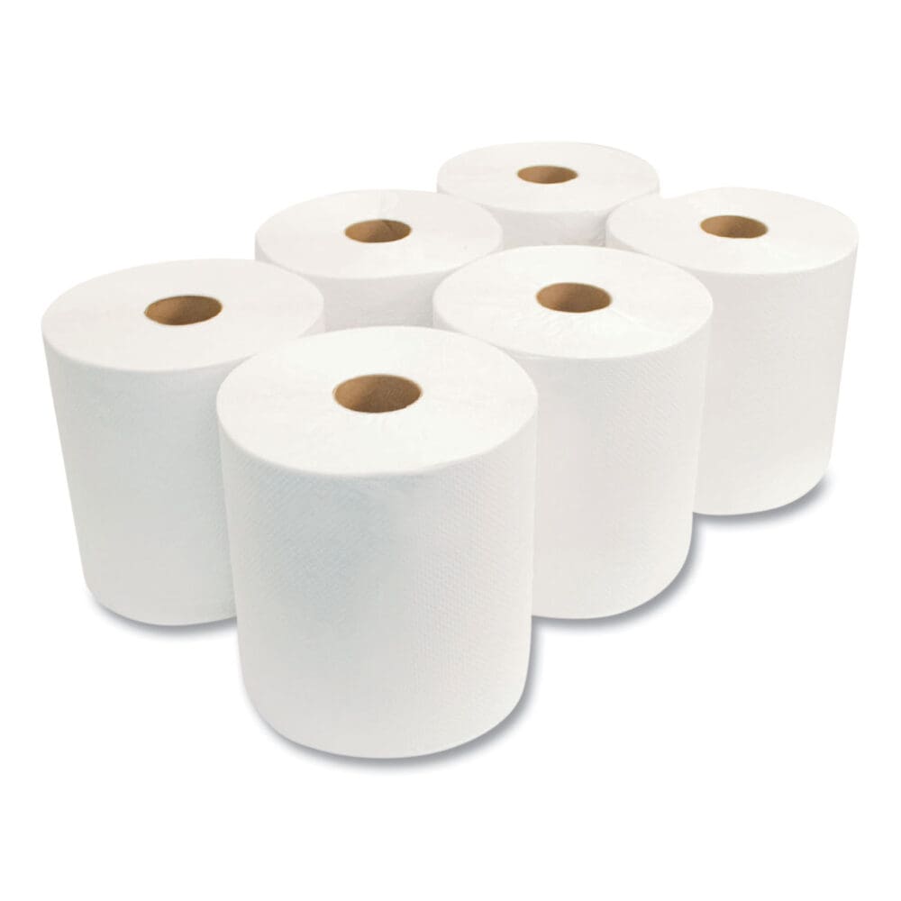 Morsoft Universal Roll Towels, 1-Ply, 8" x 800 ft, White, 6 Rolls/Carton - Image 3