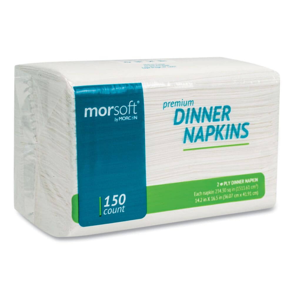 Morsoft Dinner Napkins, 2-Ply, 14.5 x 16.5, White, 3,000/Carton - Image 4