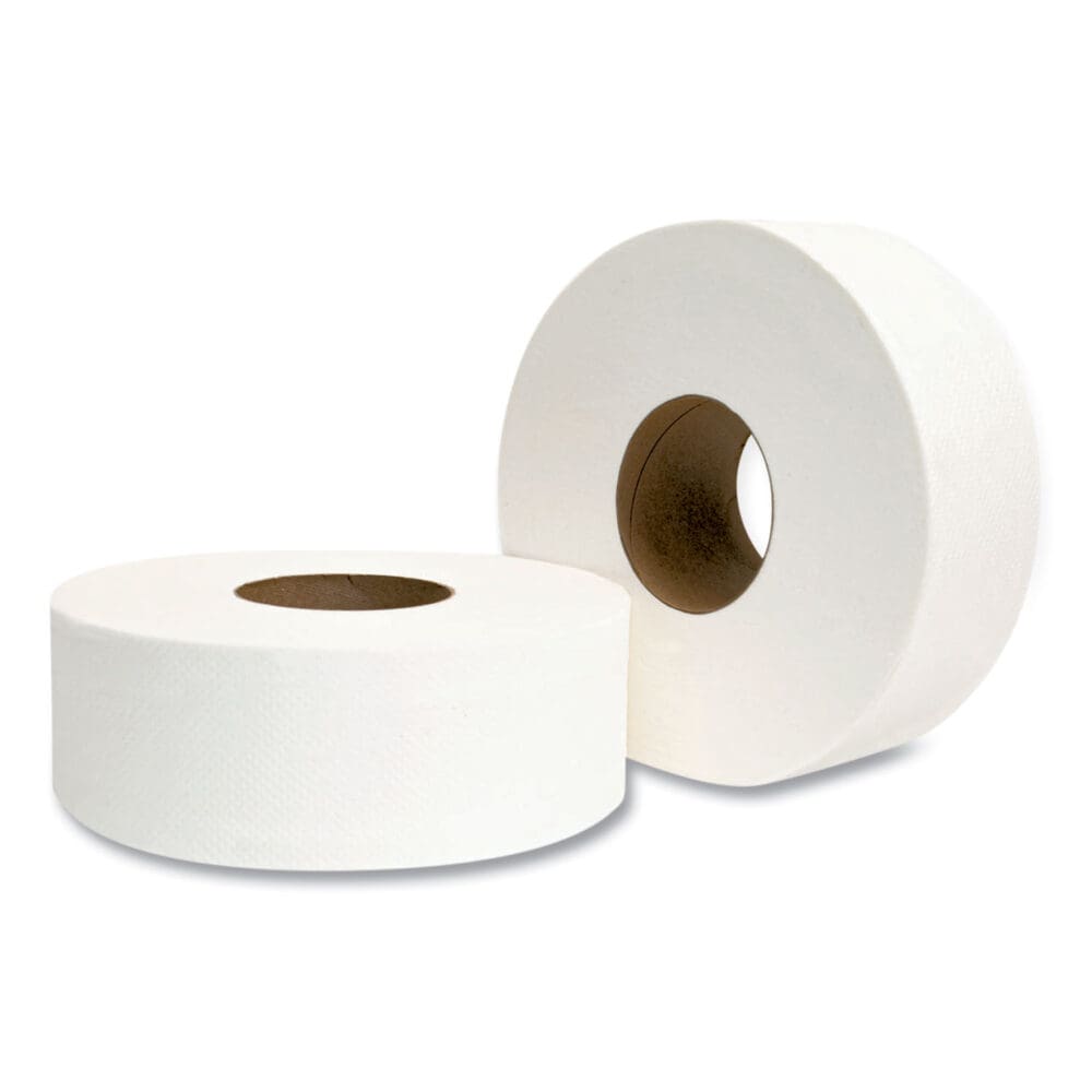Jumbo Bath Tissue, Septic Safe, 2-Ply, White, 3.3" x 700 ft, 12 Rolls/Carton - Image 4