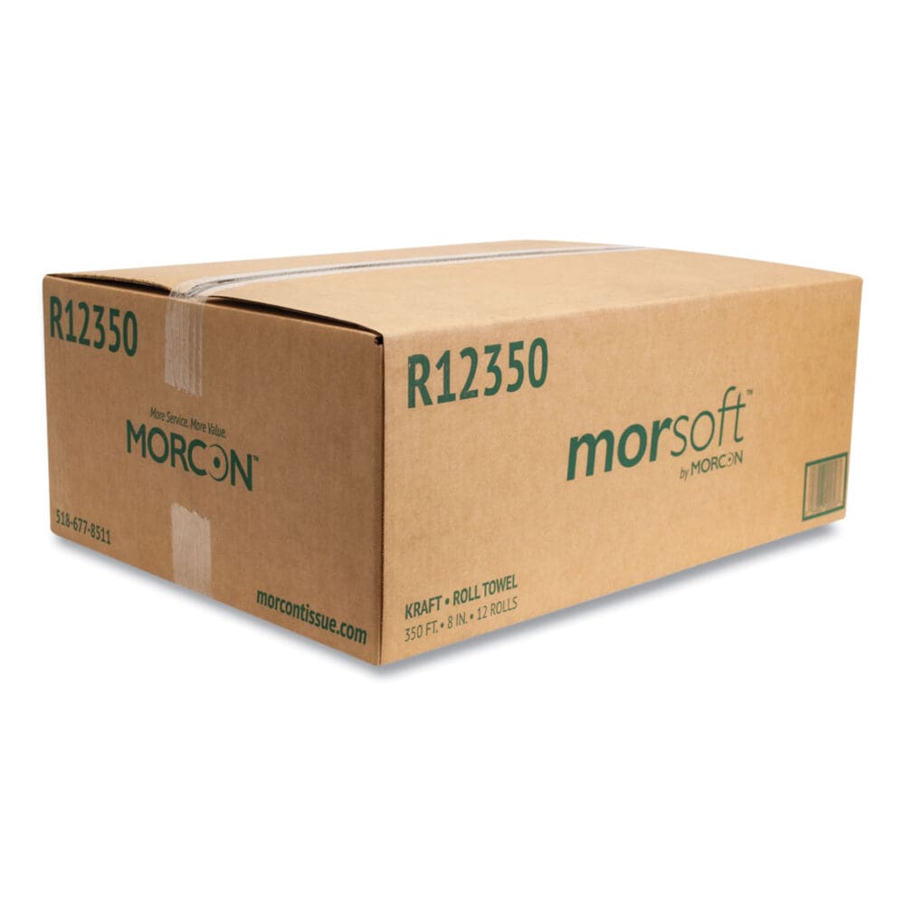 Morsoft Universal Roll Towels, 1-Ply, 8" x 350 ft, Brown, 12 Rolls/Carton - Image 6