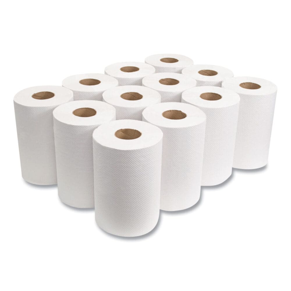 Morsoft Universal Roll Towels, 1-Ply, 8" x 350 ft, White, 12 Rolls/Carton - Image 3
