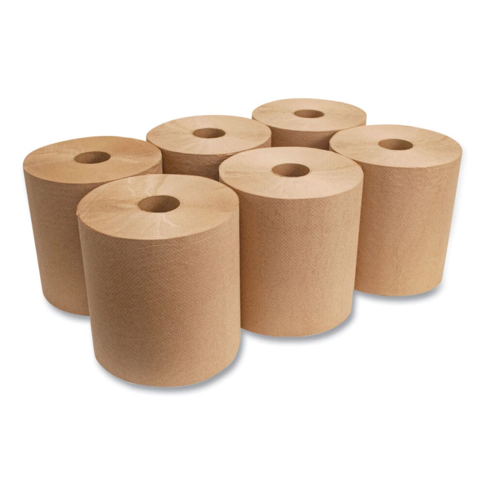 Morsoft Universal Roll Towels, 1-Ply, 8" x 800 ft, Brown, 6 Rolls/Carton - Image 3