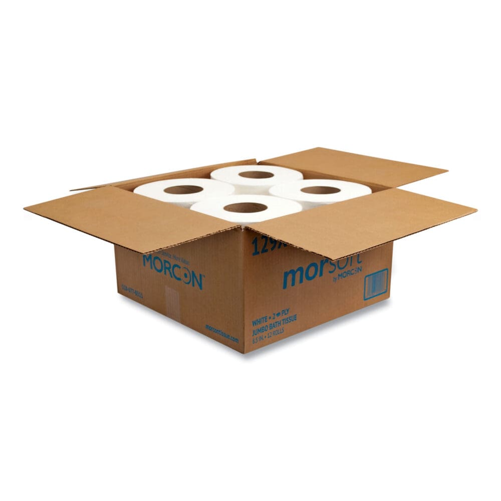 Jumbo Bath Tissue, Septic Safe, 2-Ply, White, 3.3" x 500 ft, 12/Carton - Image 2