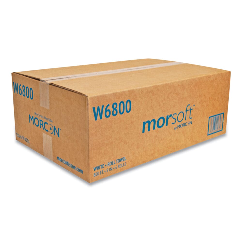 Morsoft Universal Roll Towels, 1-Ply, 8" x 800 ft, White, 6 Rolls/Carton - Image 6
