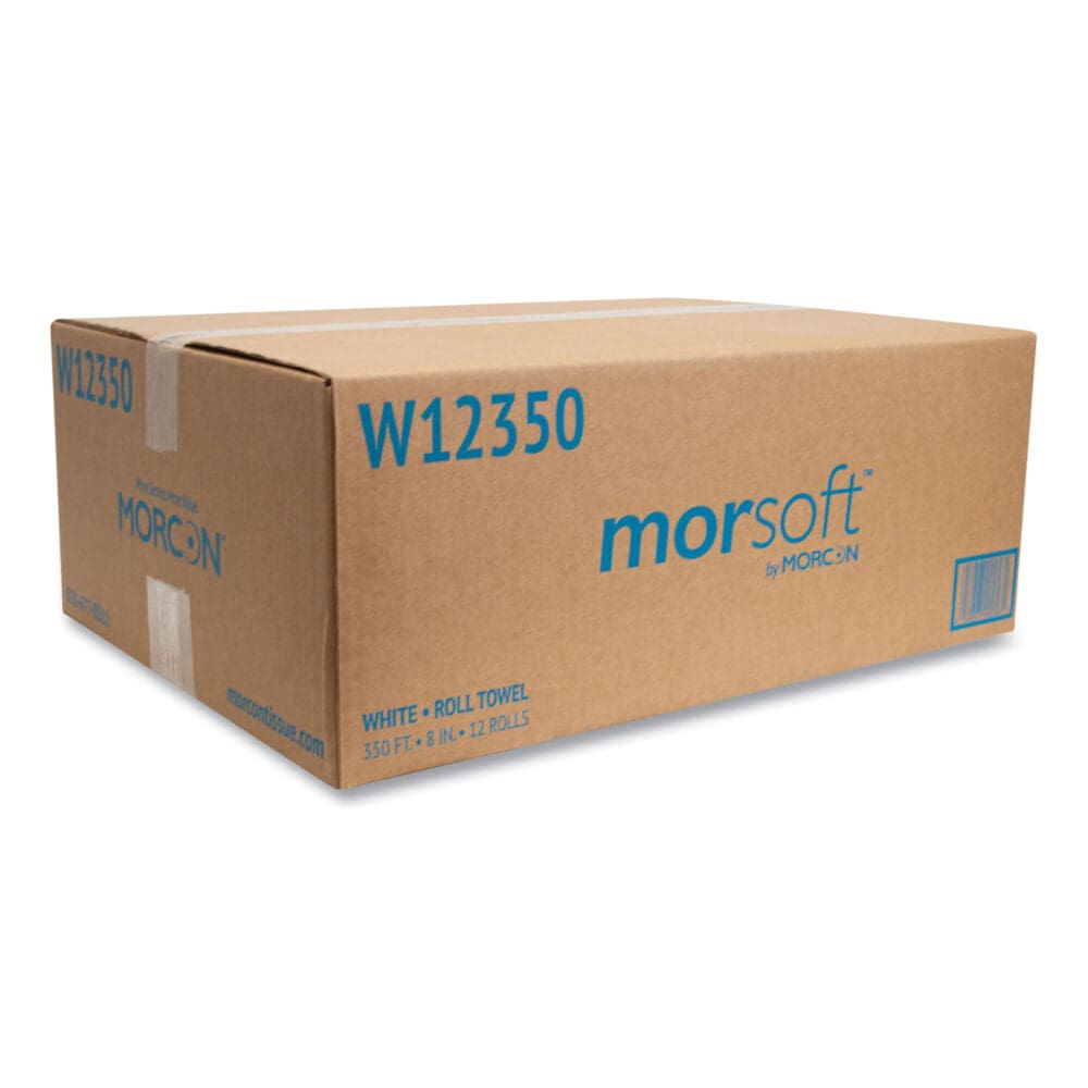 Morsoft Universal Roll Towels, 1-Ply, 8" x 350 ft, White, 12 Rolls/Carton - Image 6