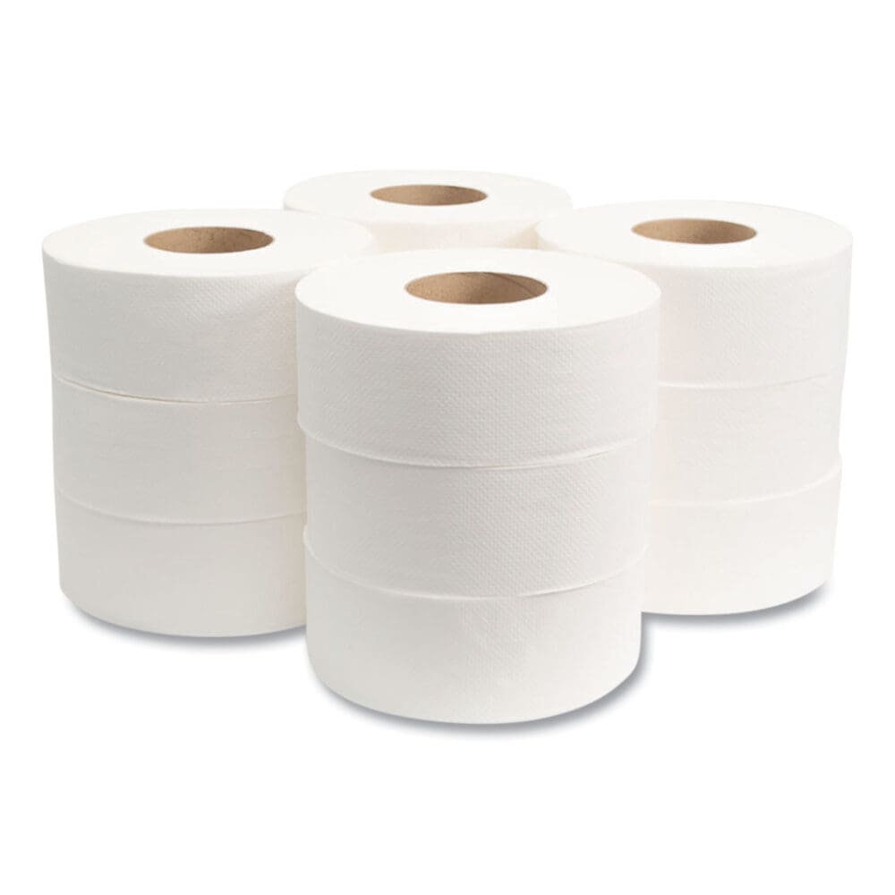 Jumbo Bath Tissue, Septic Safe, 2-Ply, White, 3.3" x 500 ft, 12/Carton - Image 3
