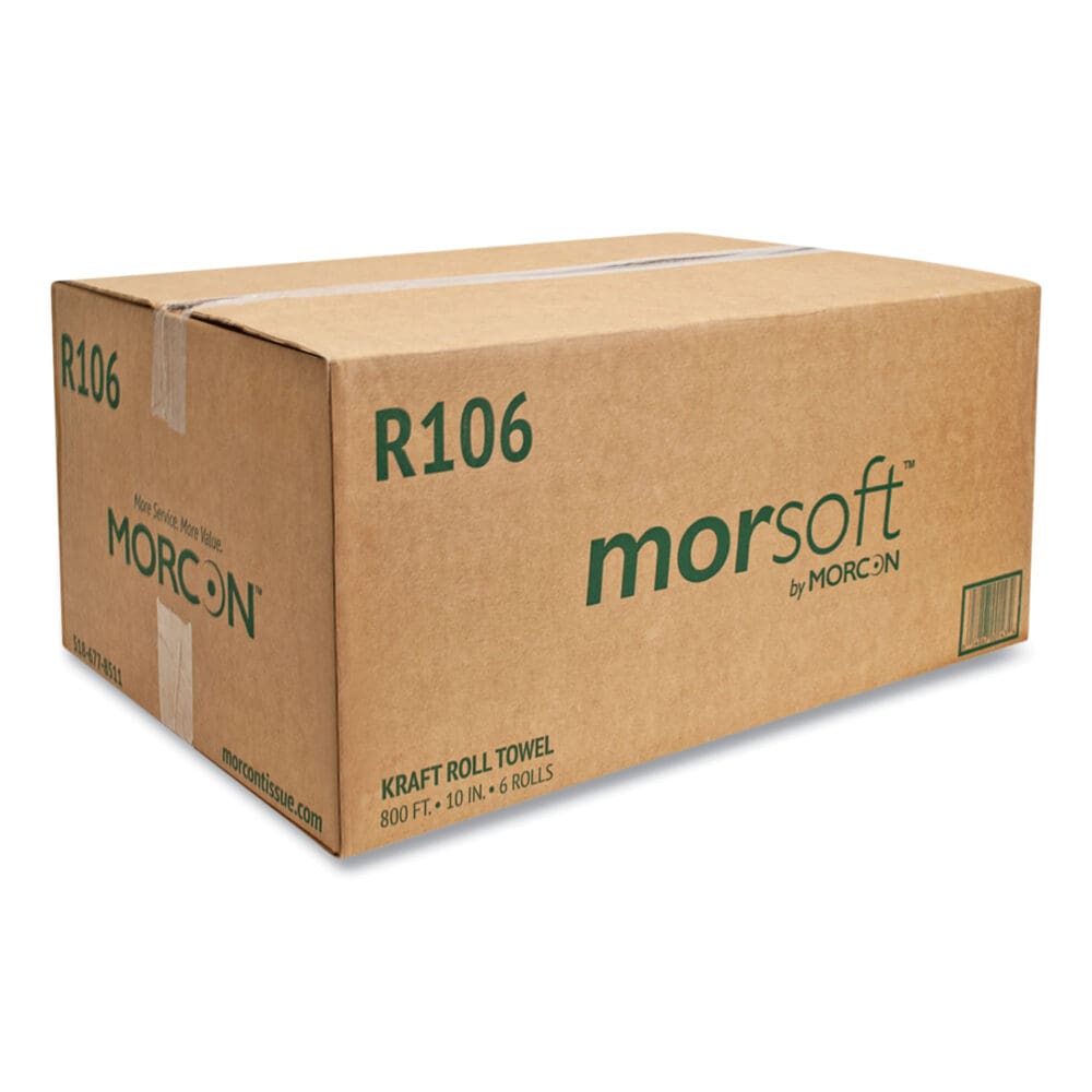 10 Inch Roll Towels, 1-Ply, 10" x 800 ft, Kraft, 6 Rolls/Carton - Image 6