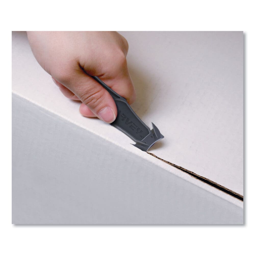 Safety Cutter Box Cutter Knife with Double Shielded Blade, 4" Plastic Handle, Black, 5/Pack - Image 3