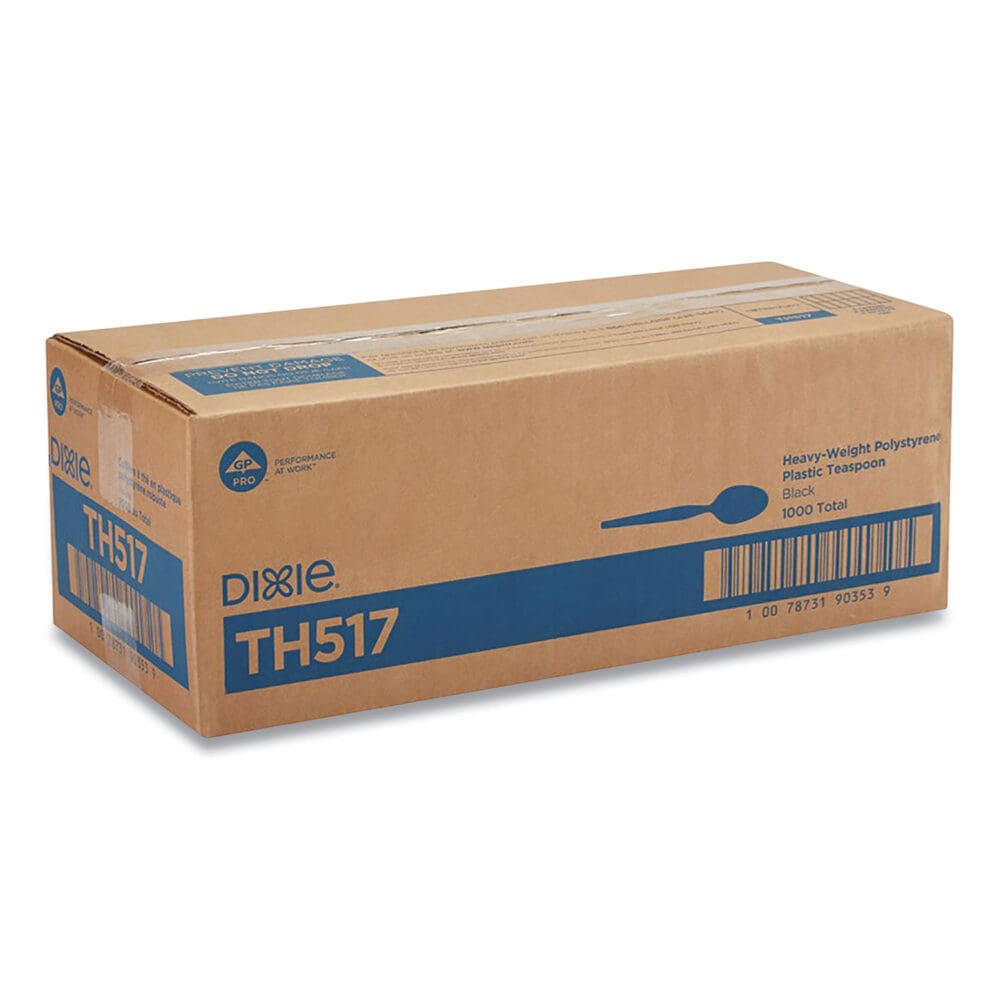 Plastic Cutlery, Heavyweight Teaspoons, Black, 1,000/Carton - Image 5