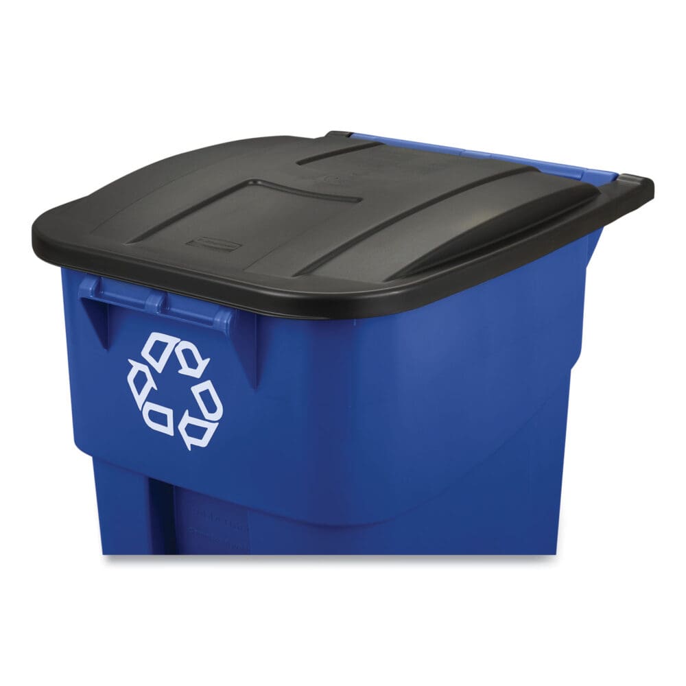 Square Brute Recycling Rollout Container, 50 gal, Plastic, Blue - Image 3