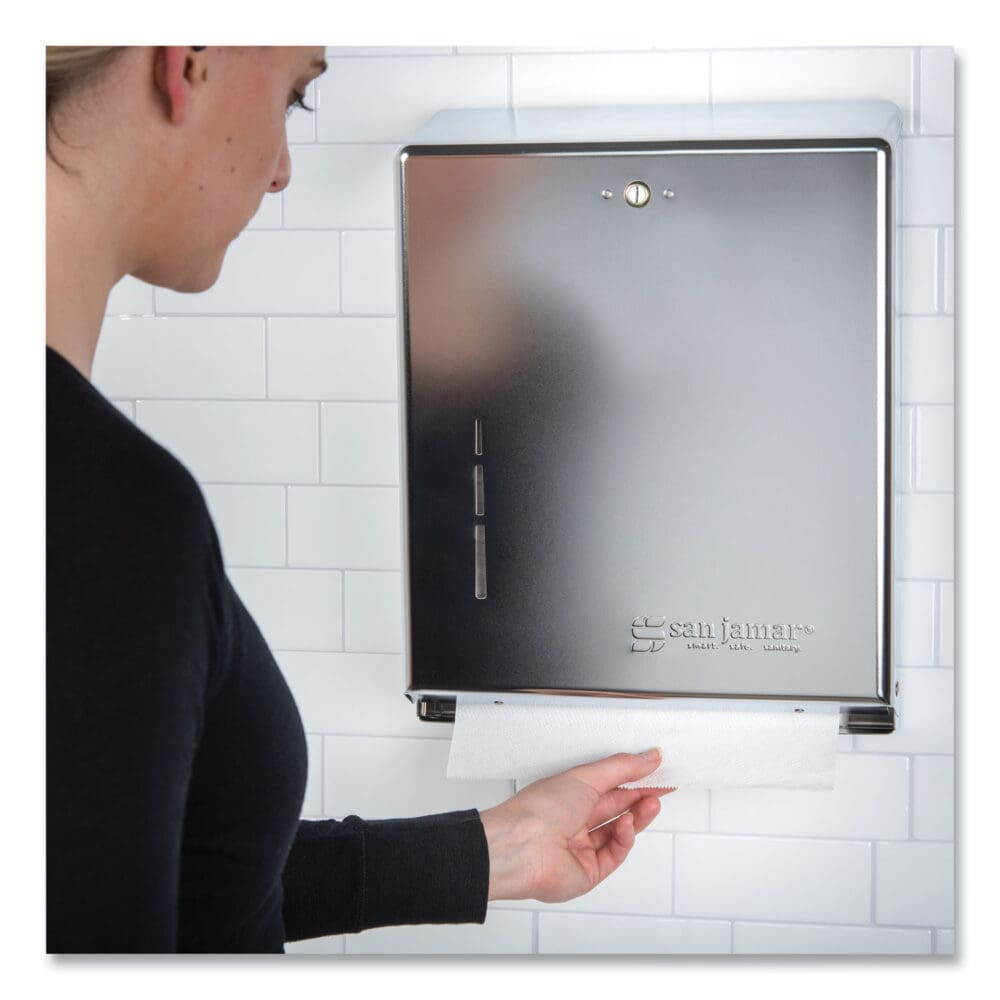 C-Fold/Multifold Towel Dispenser, 11.38 x 4 x 14.75, Chrome - Image 6