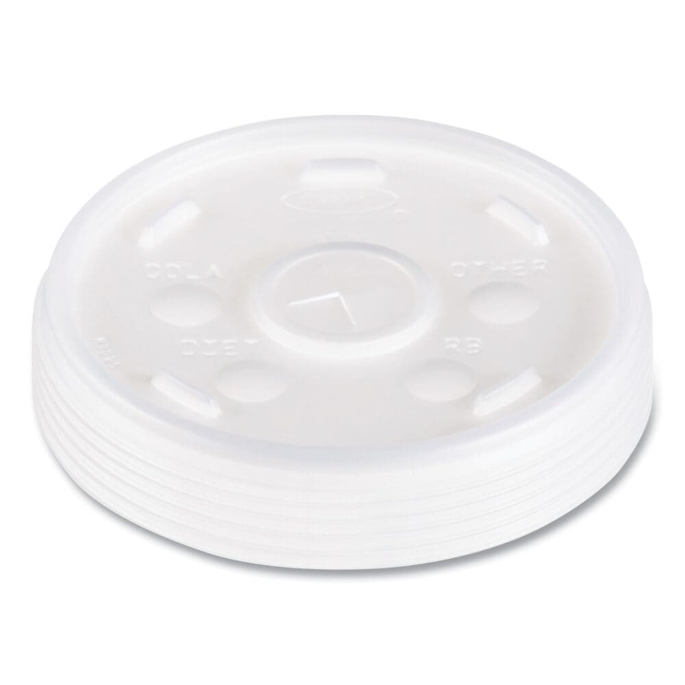 Plastic Lids, Fits 12 oz to 24 oz Hot/Cold Foam Cups, Straw-Slot Lid, White, 100/Pack, 10 Packs/Carton - Image 2