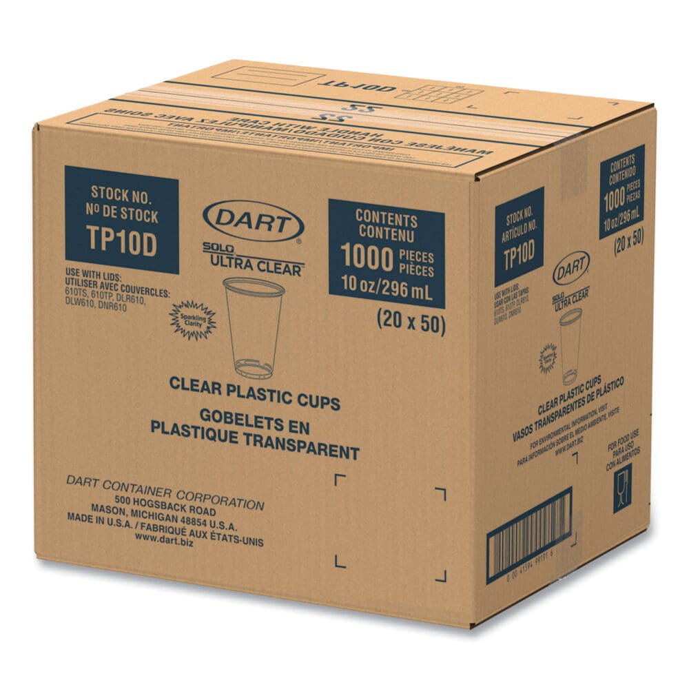 Ultra Clear PET Cups, 10 oz, Tall, 50/Bag, 20 Bags/Carton - Image 3