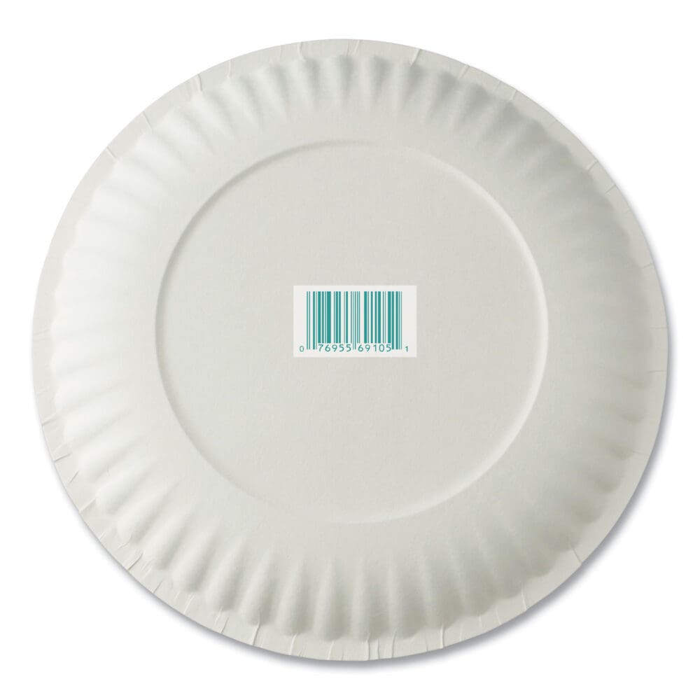 White Paper Plates, 6" dia, 100/Pack, 10 Packs/Carton - Image 4