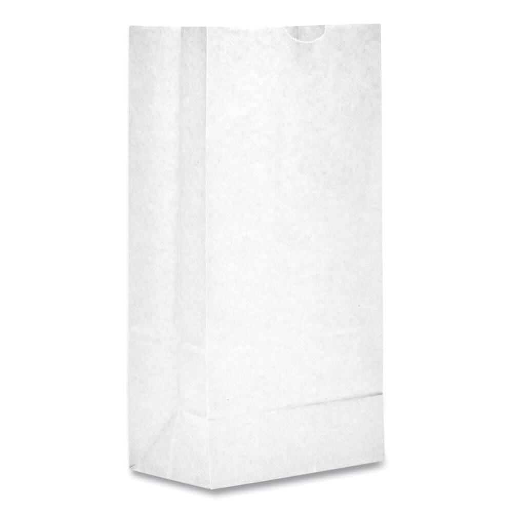 Grocery Paper Bags, 35 lb Capacity, #6, 6" x 3.63" x 11.06", White, 500 Bags - Image 2