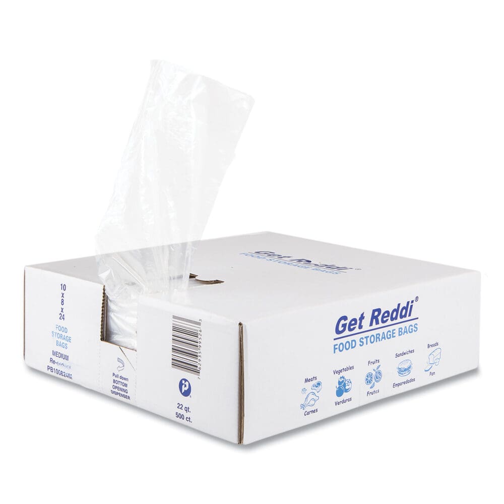 Food Bags, 22 qt, 0.85 mil, 10" x 24", Clear, 500/Carton - Image 3