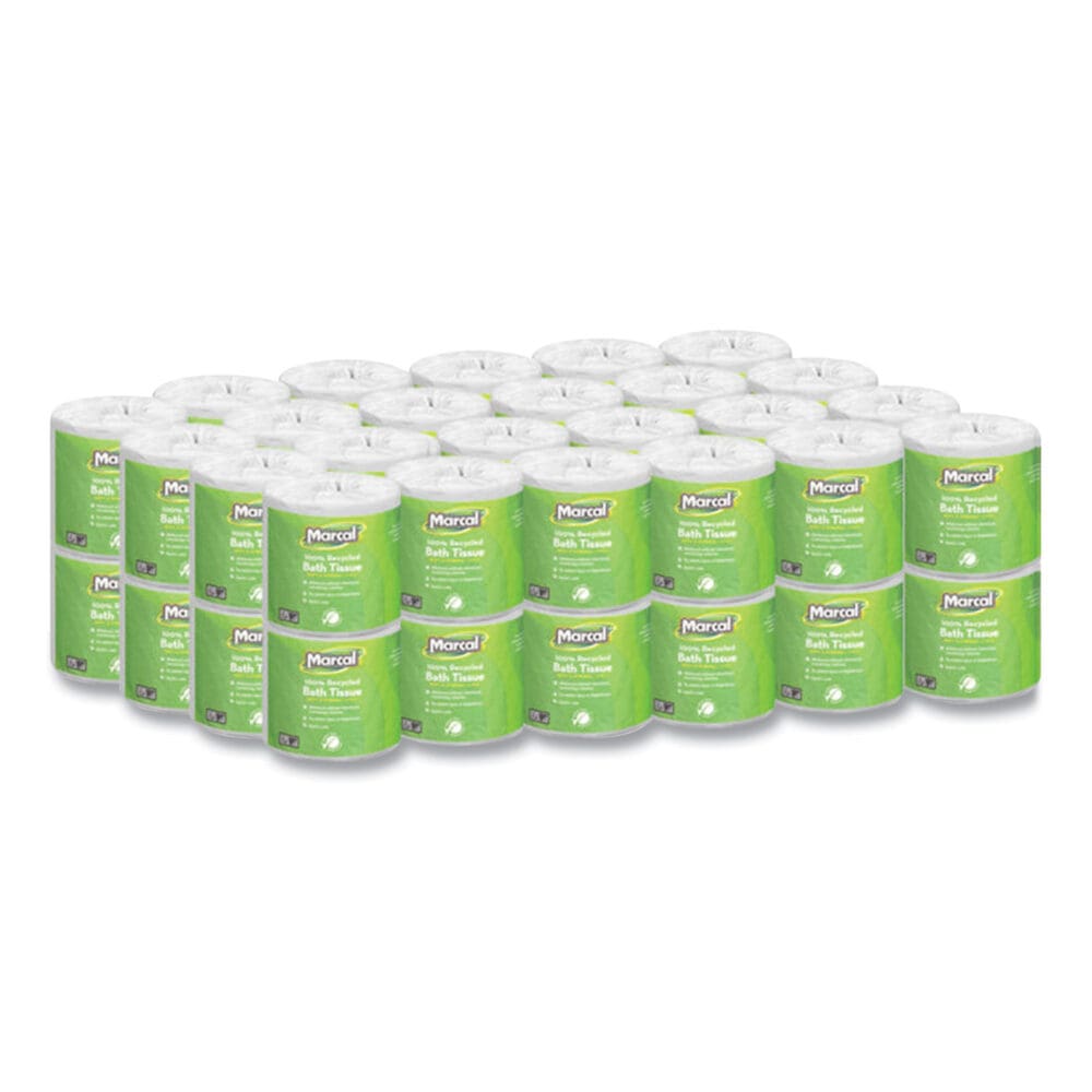 100% Recycled 2-Ply Bath Tissue, Septic Safe, Individually Wrapped Rolls, White, 330 Sheets/Roll, 48 Rolls/Carton - Image 7