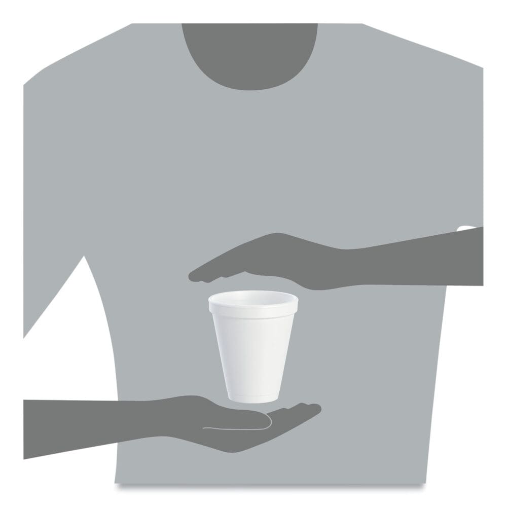 Foam Drink Cups, 12 oz, Squat, White, 1,000/Carton - Image 7