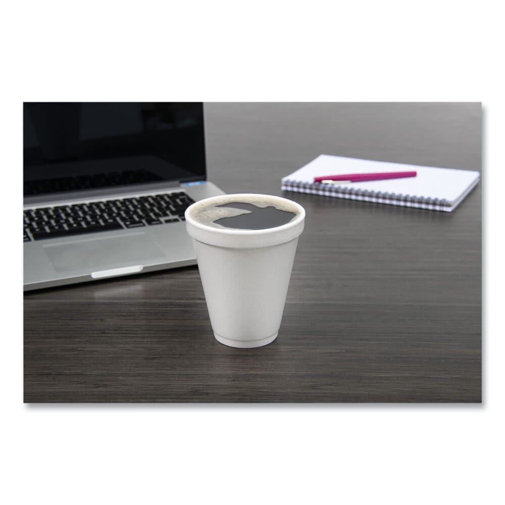 Foam Drink Cups, 12 oz, Squat, White, 1,000/Carton - Image 9