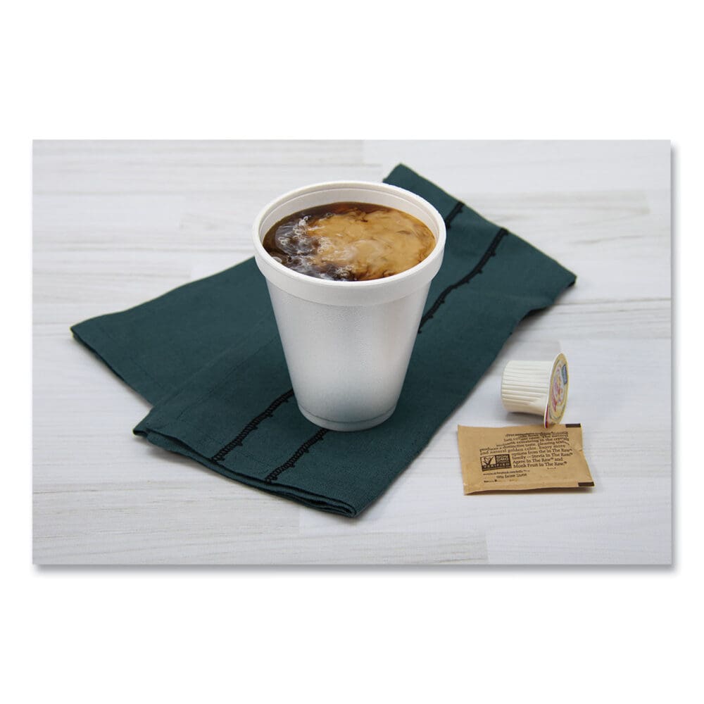 Foam Drink Cups, 12 oz, Squat, White, 1,000/Carton - Image 2