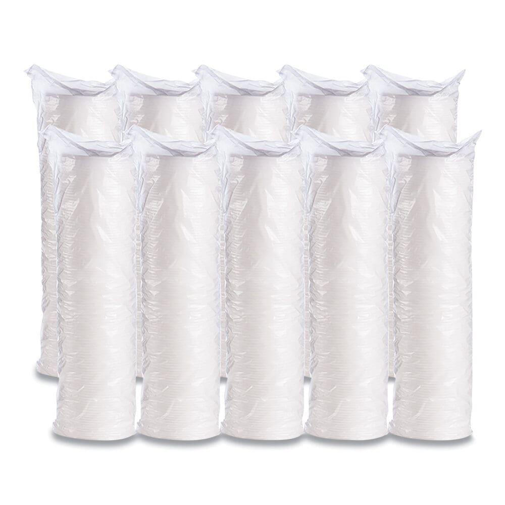 Plastic Lids for Foam Cups, Bowls and Containers, Vented, Fits 6-14 oz, White, 100/Pack, 10 Packs/Carton - Image 6