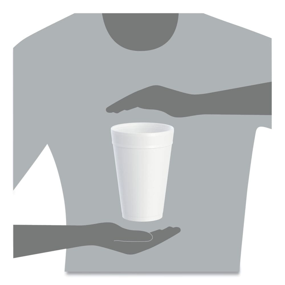 Foam Drink Cups, 32 oz, White, 25/Bag, 20 Bags/Carton - Image 4