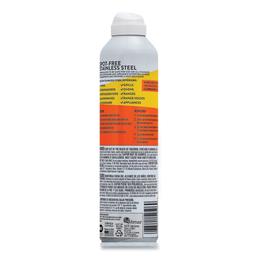 Spot-Free Stainless Steel Cleaner, Citrus, 12 oz Can, 6/Carton - Image 4