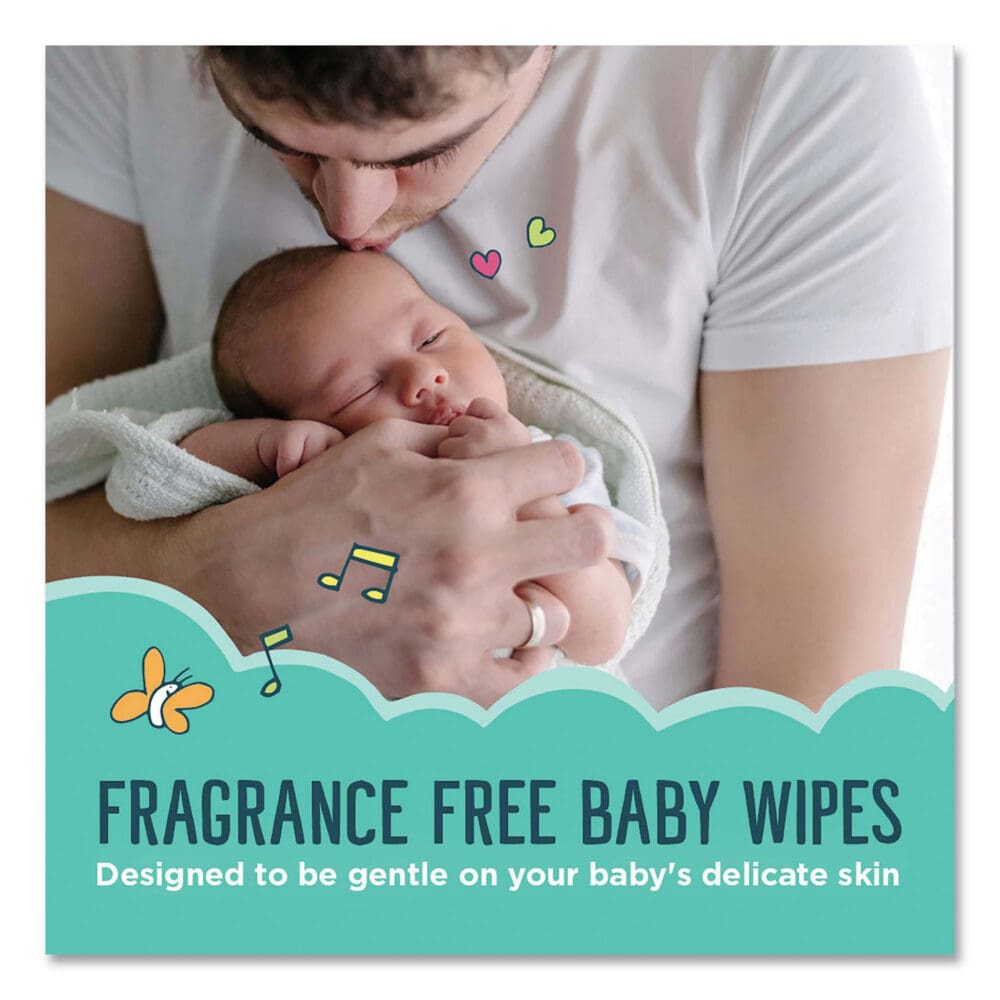 Free and Clear Baby Wipes, 7 x 7, Unscented, White, 64/Flip-Top Pack - Image 6