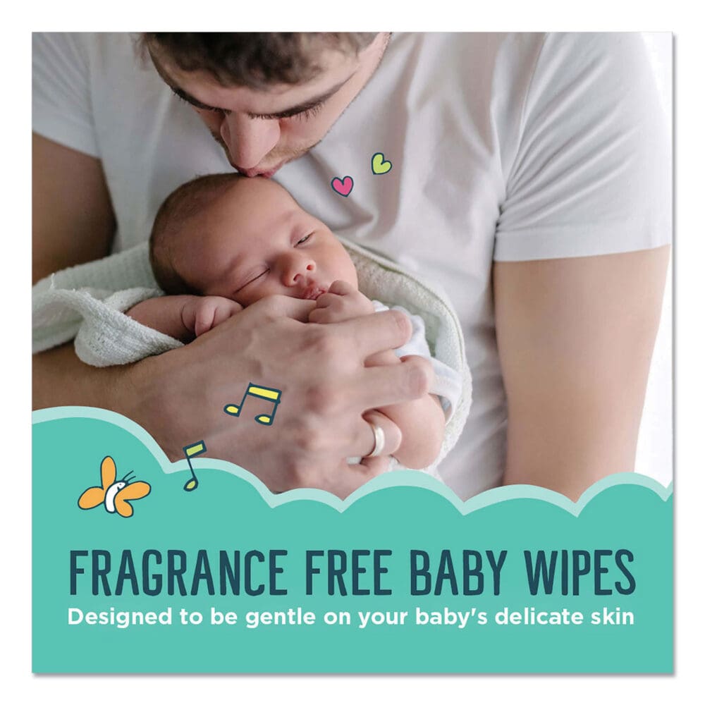 Free and Clear Baby Wipes, 7 x 7, Unscented, White, 64/Flip Top Pack, 12 Packs/Carton - Image 6