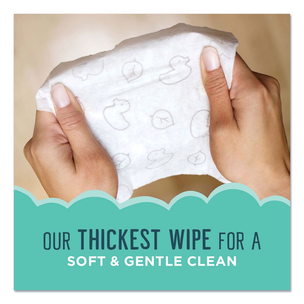 Free and Clear Baby Wipes, 7 x 7, Unscented, White, 64/Flip-Top Pack - Image 4
