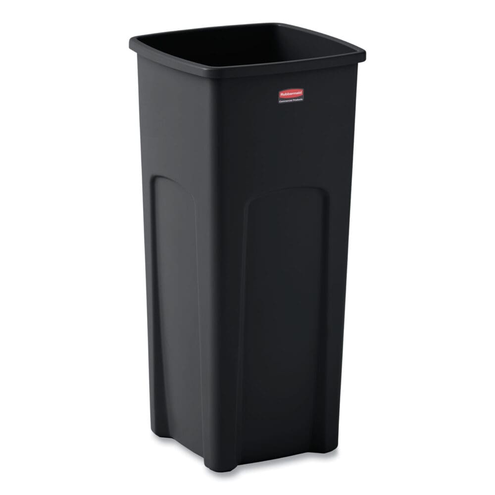 Untouchable Square Waste Receptacle, 23 gal, Plastic, Black - Image 4