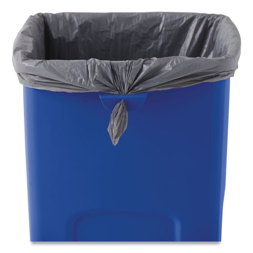 Untouchable Square Waste Receptacle, 23 gal, Plastic, Blue - Image 2