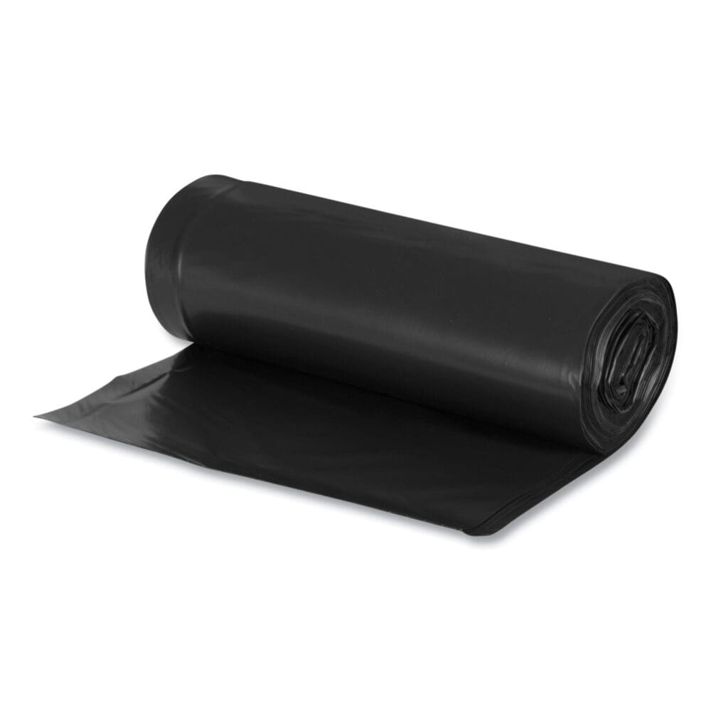 Linear Low Density Recycled Can Liners, 60 gal, 1.25 mil, 38" x 58", Black, 10 Bags/Roll, 10 Rolls/Carton - Image 3