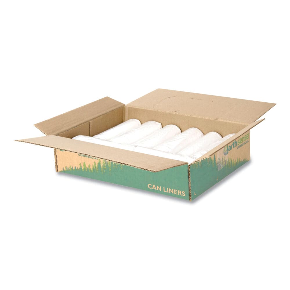 Linear-Low-Density Recycled Tall Kitchen Bags, 13 gal, 0.85 mil, 24" x 33", White, 15 Bags/Roll, 10 Rolls/Box - Image 7