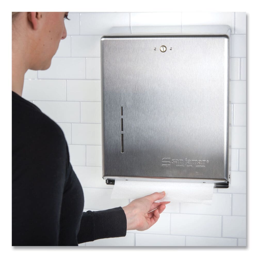 C-Fold/Multifold Towel Dispenser, 11.38 x 4 x 14.75, Stainless Steel - Image 7