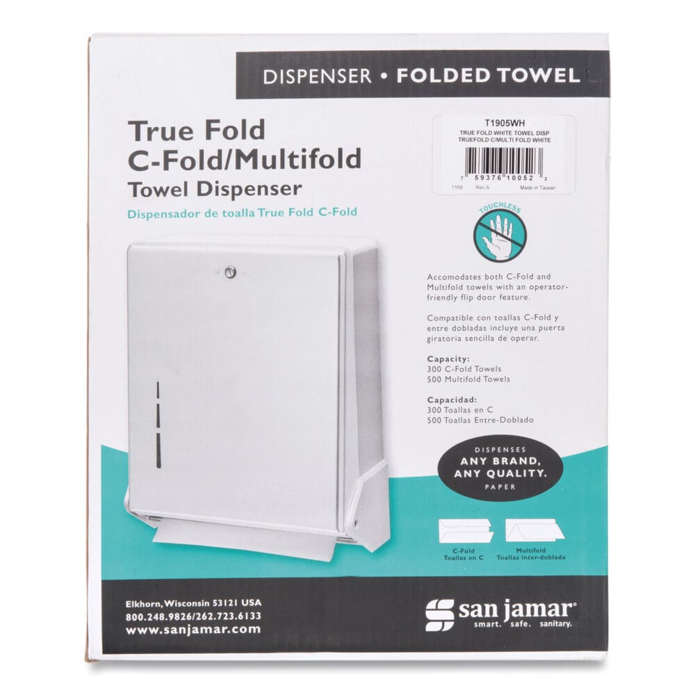 True Fold C-Fold/Multifold Paper Towel Dispenser, 11.63 x 5 x 14.5, White - Image 3