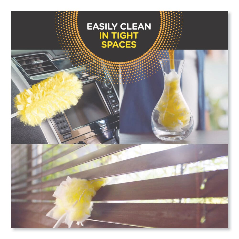 Heavy Duty Dusters Refill, Dust Lock Fiber, 2" x 6", Yellow, 33/Carton - Image 3
