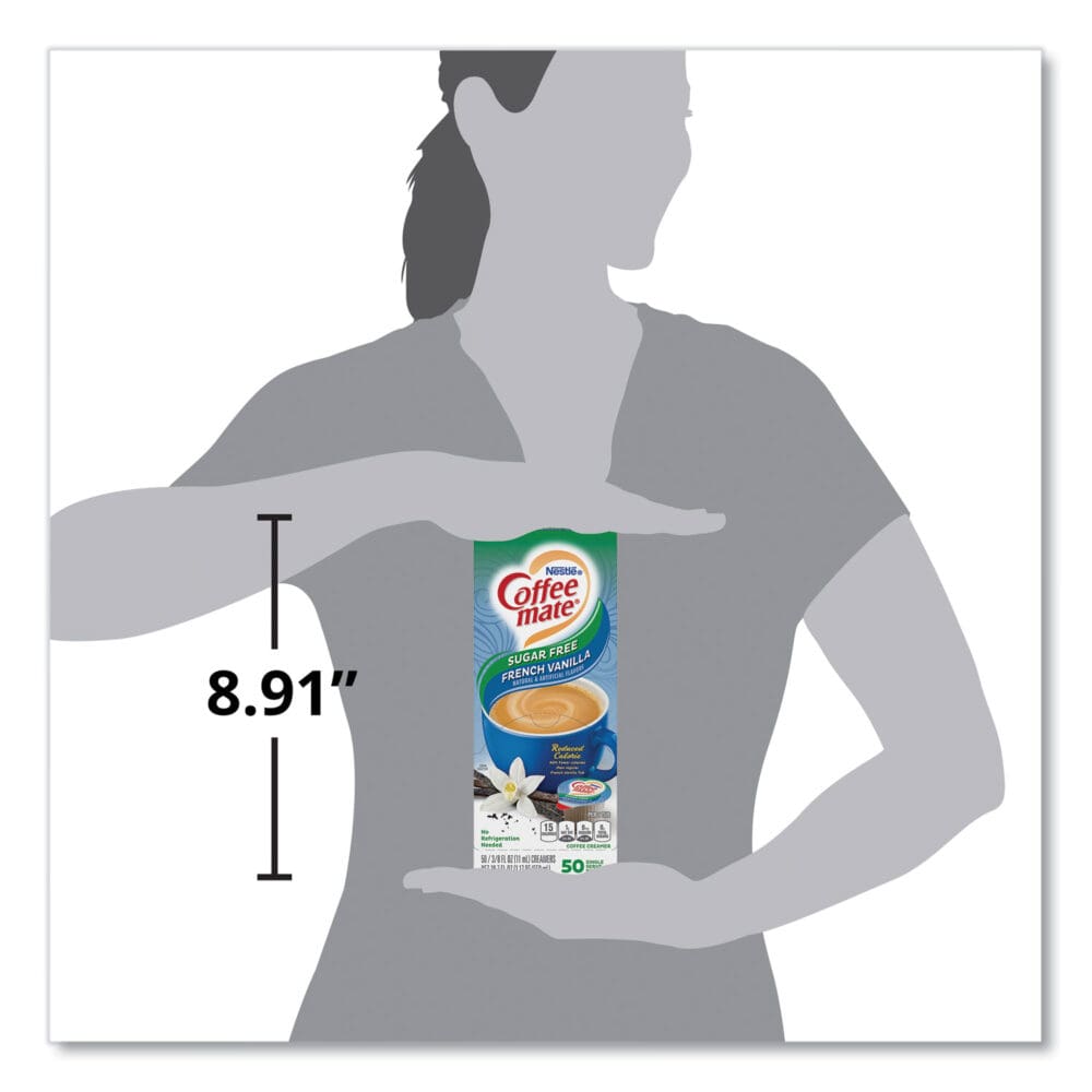 Liquid Coffee Creamer, Zero Sugar French Vanilla, 0.38 oz Mini Cups, 50/Box, 4 Boxes/Carton, 200 Total/Carton - Image 8