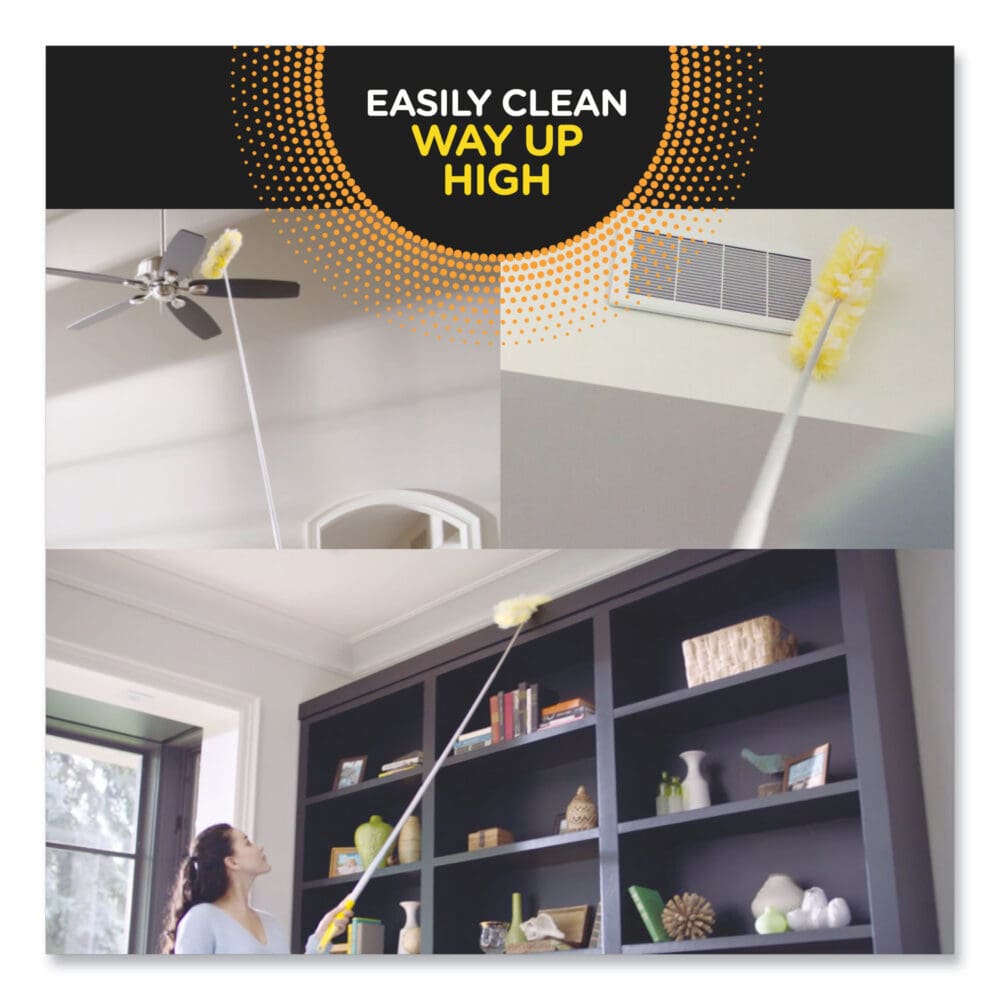 Heavy Duty Dusters with Extendable Handle, Plastic Handle Extends to 3 ft, 1 Handle and 3 Dusters/Kit, 6 Kits/Carton - Image 5