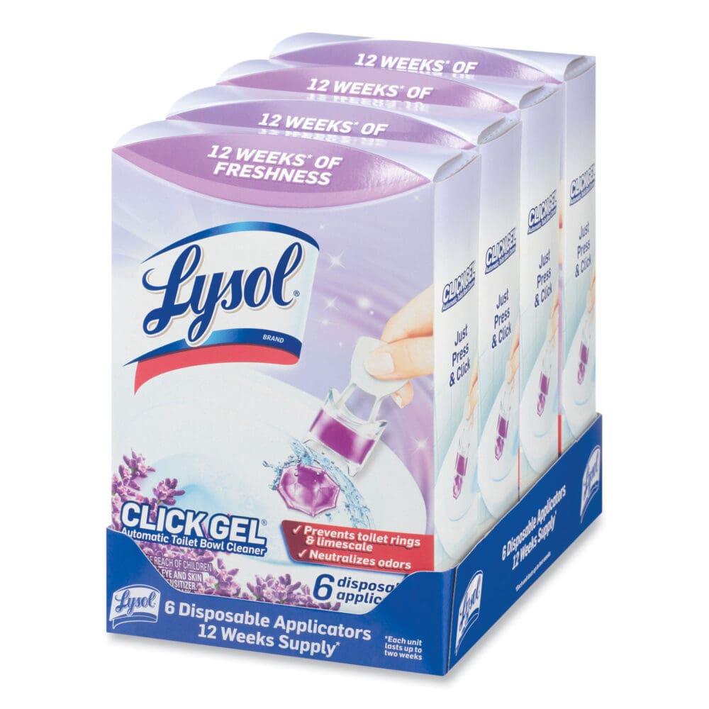 Click Gel Automatic Toilet Bowl Cleaner, Lavender Fields, 6/Box, 4 Boxes/Carton - Image 4